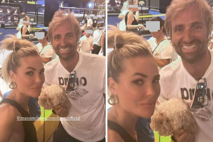 Ilary Blasi e Massimiliano Rosolino sorridenti