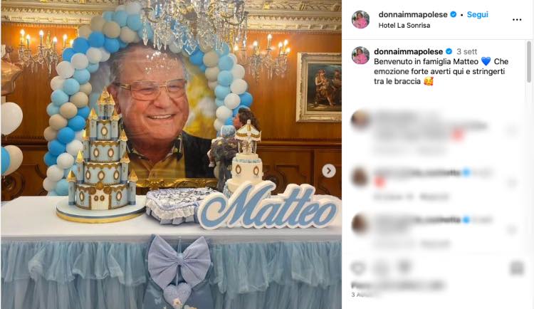 Donna Imma Matteo Giordano accolgono il primo nipote