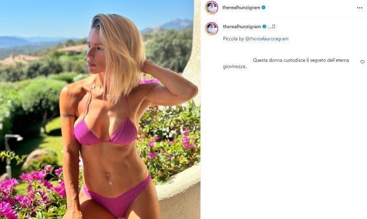 michelle hunziker bikini rosa instagram