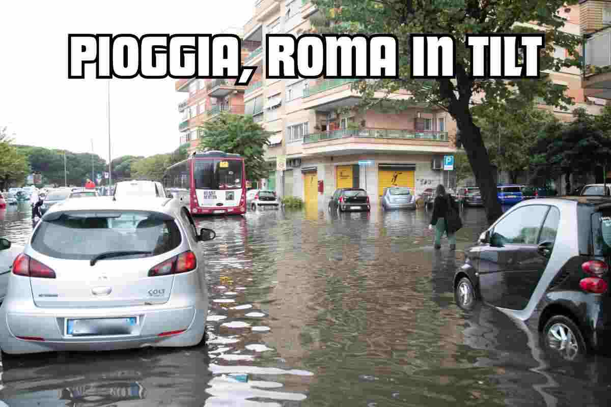 pioggia strade allagate 