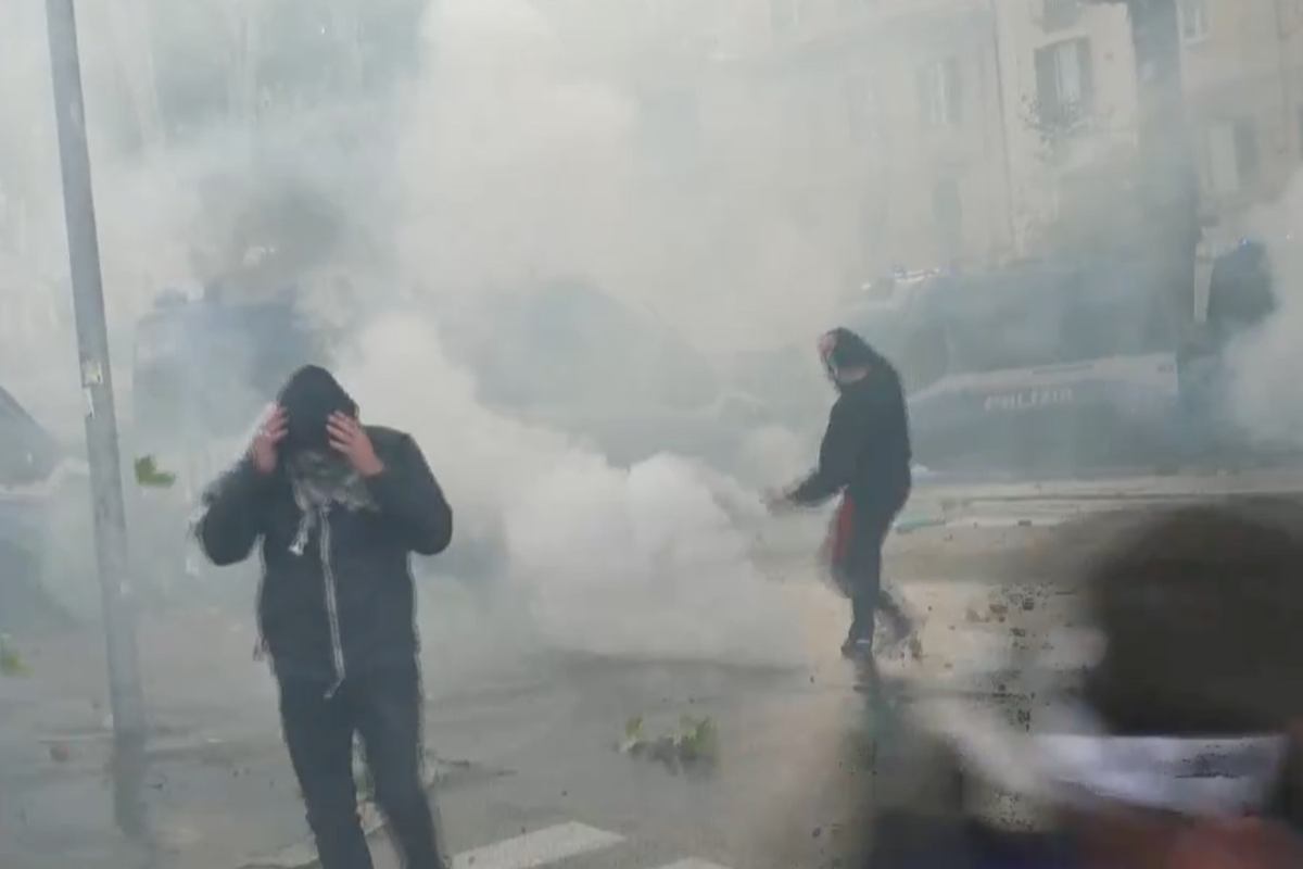 Manifestazione pro Palestina a Roma controlli