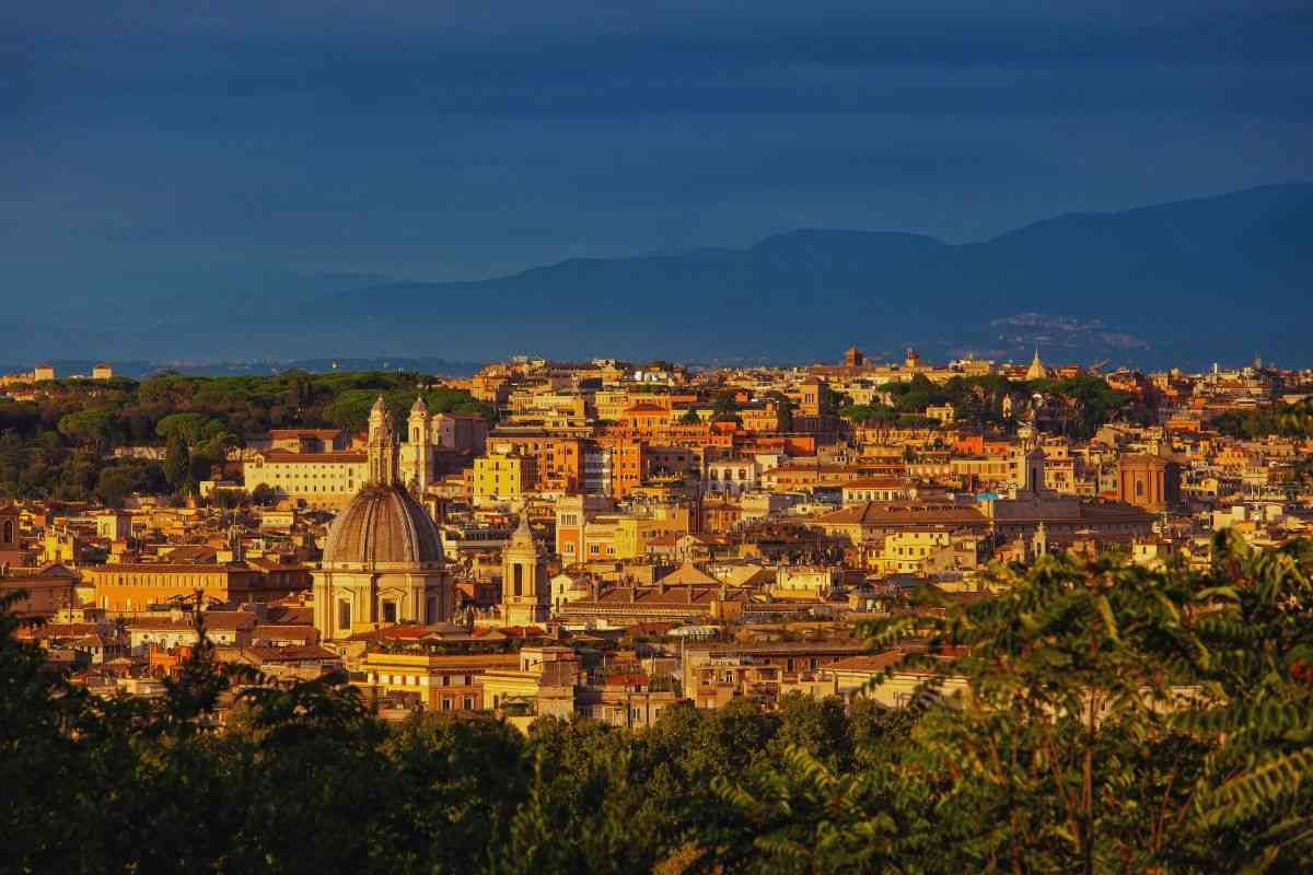 la vista dal gianicolo a roma