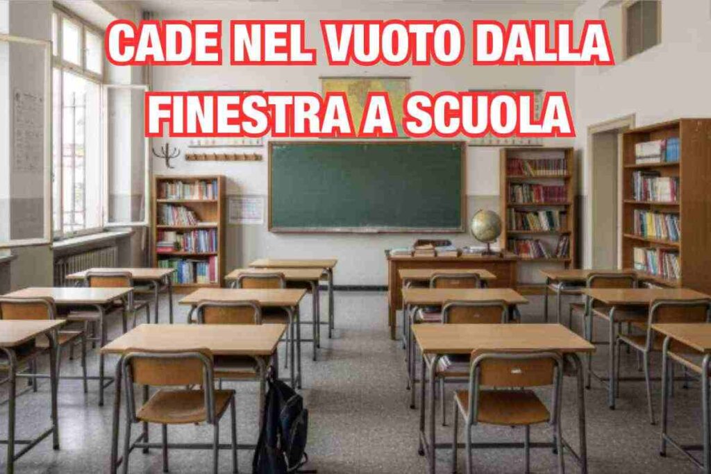 cade nel vuoto a scuola