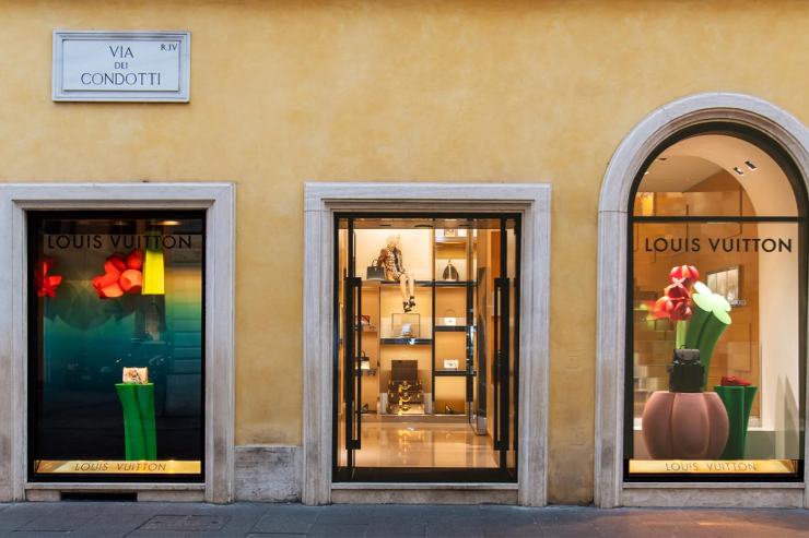 Il negozio Louis vitton a Roma