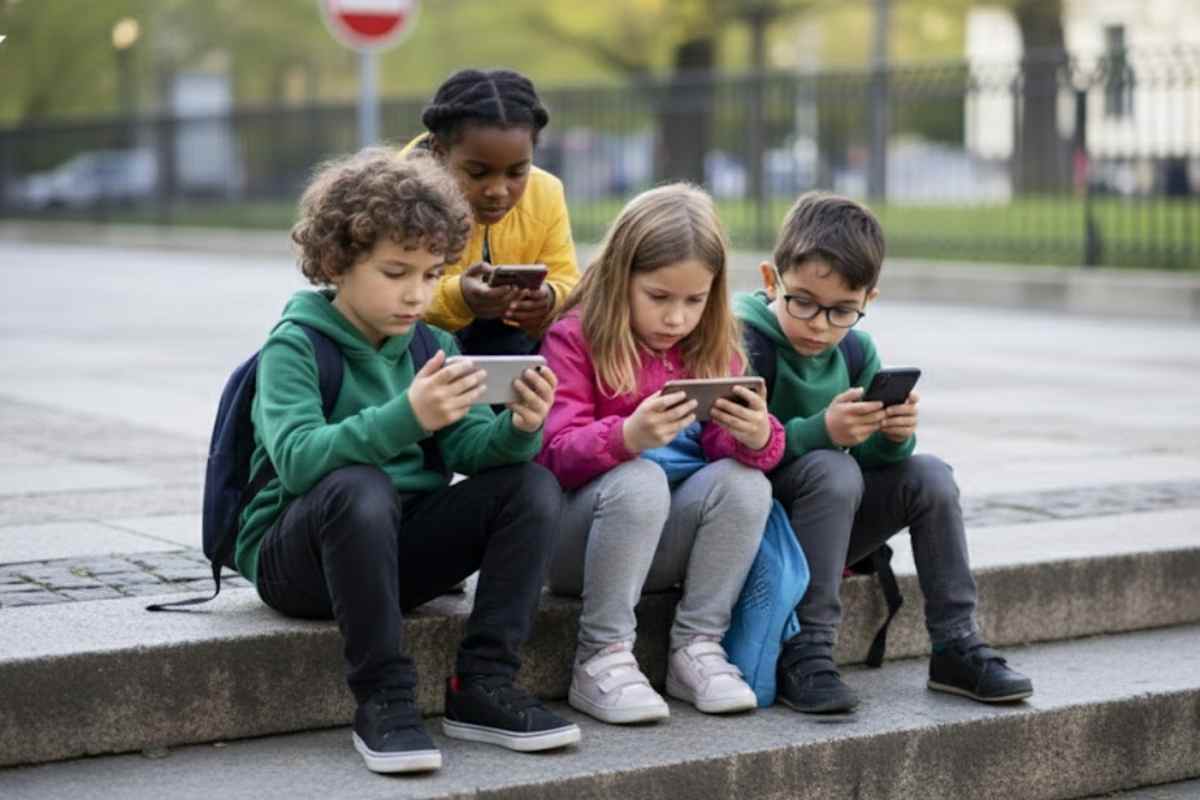 Bambini con il cellulare